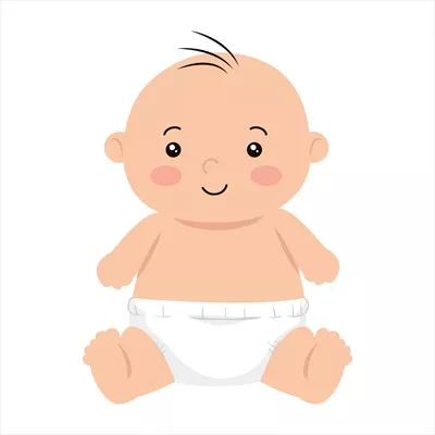 وکتور نماد ناز و شیرین پسر بچه کوچک و جداگانه برای طراحی