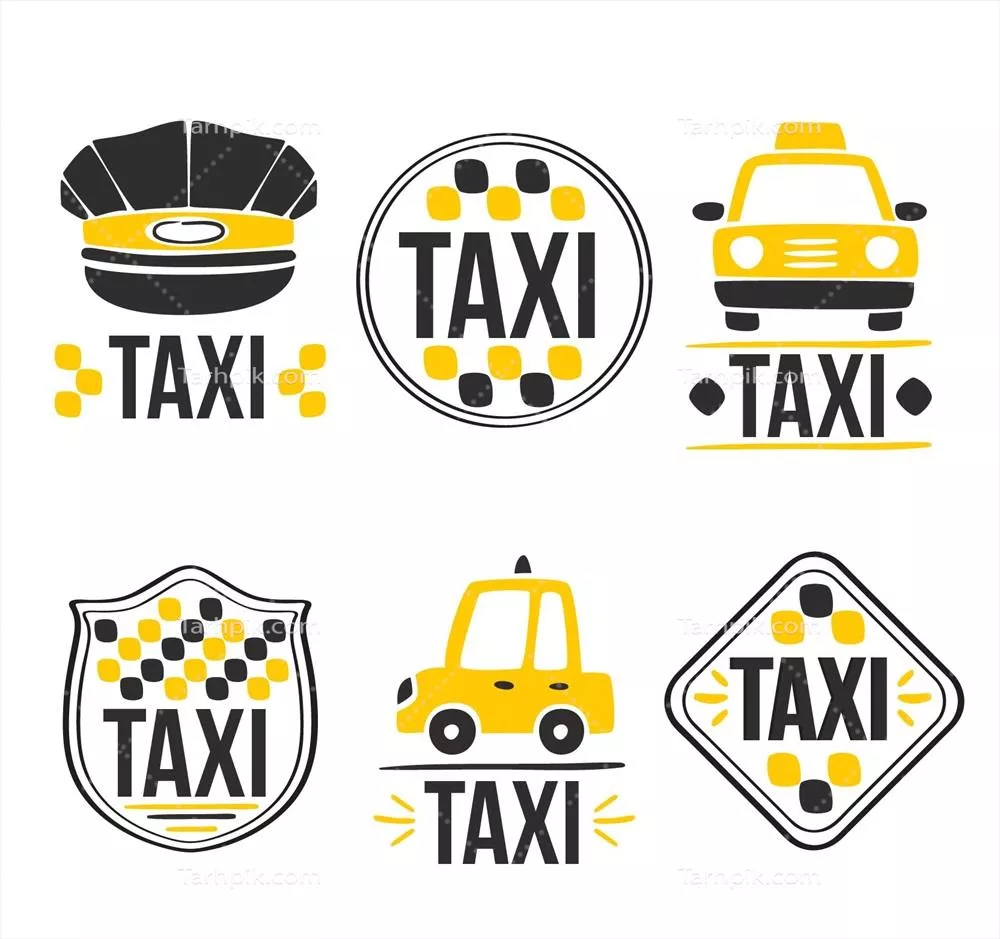 لوگوهای جذاب و فانتزی برای خدمات تاکسی - طراحی و وکتور