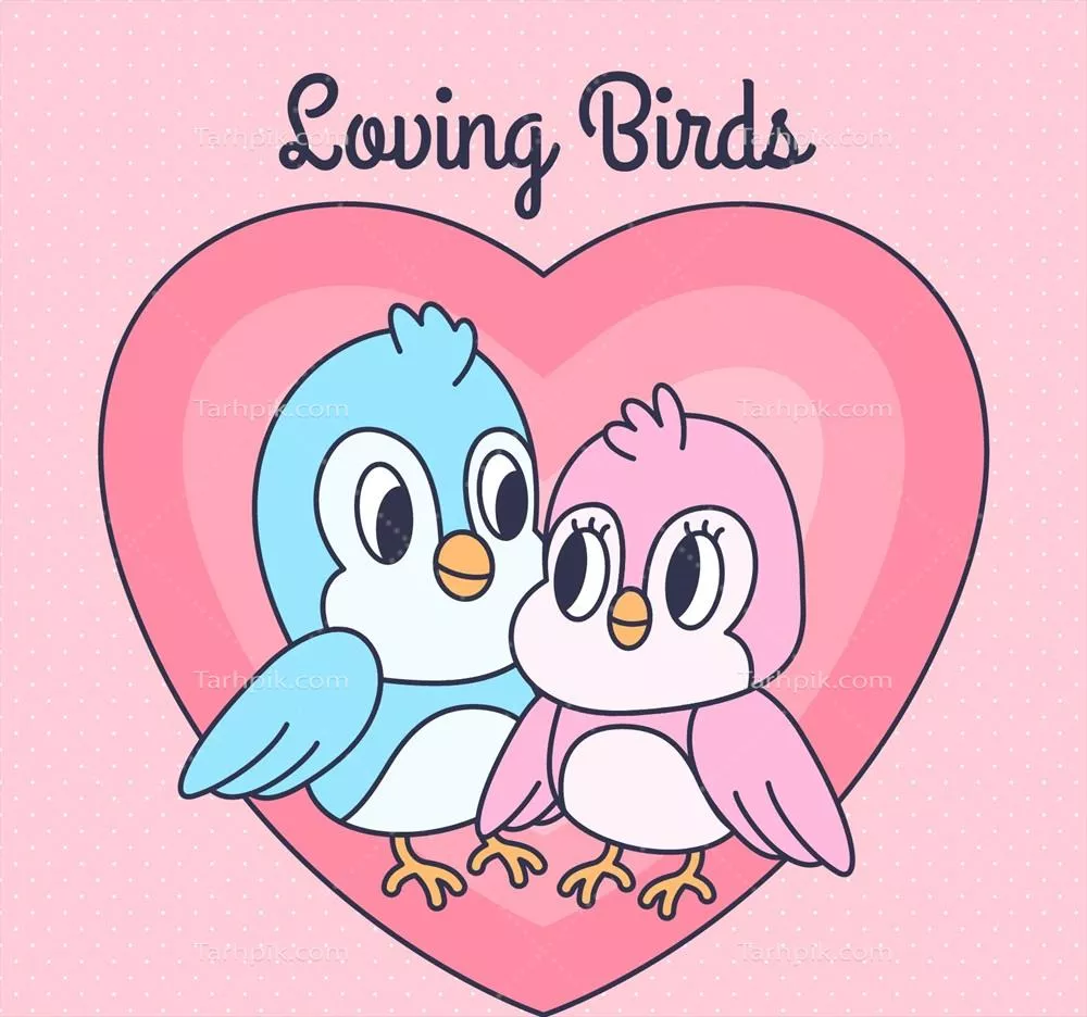 پسزمینه وکتور زیبا از پرندگان دوستداشتنی و بانمک