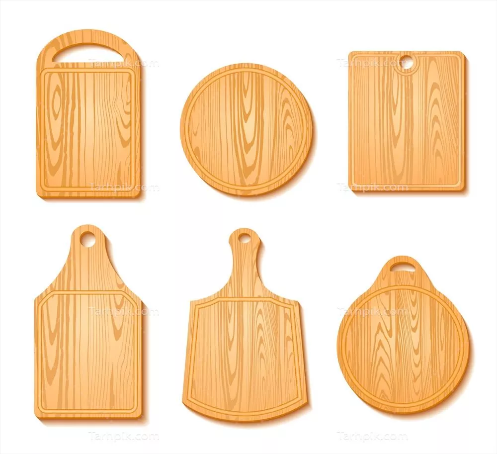 ست آیکون‌های بردهای برش با طراحی وکتور برای طراحی گرافیکی