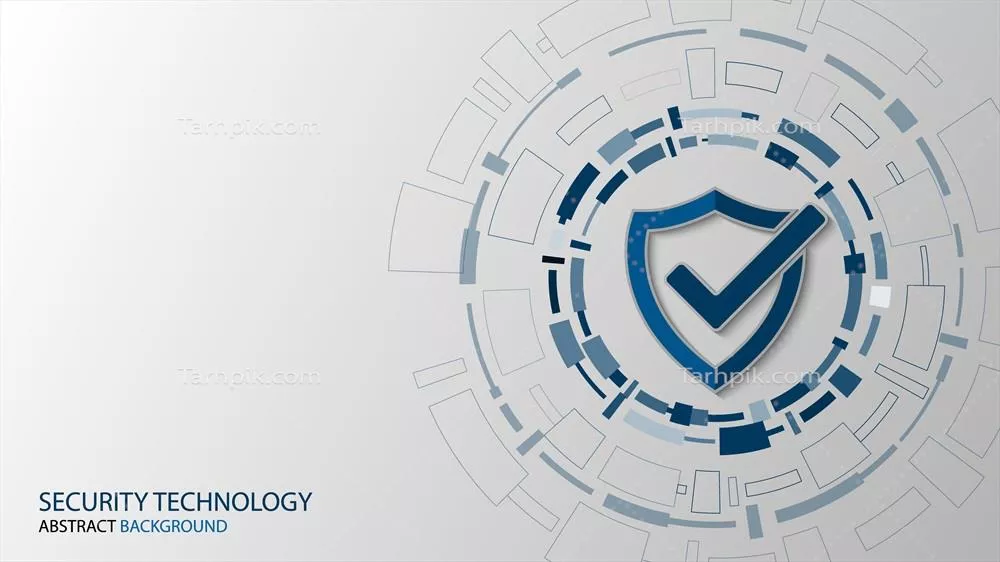 وکتور طراحی پسزمینه امنیت سایبری و فناوری شبکه با سپر بر روی HUD