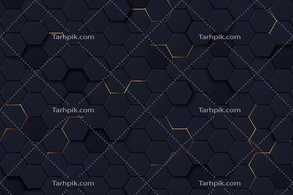 وکتور پس‌زمینه شش‌ضلعی تیره با رنگ‌های گرادینت و الگوهای جذاب