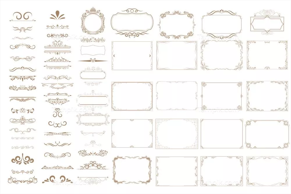 وکتور قابهای دکوری دنج و با شکوه با طراحیهای وینتیج و مستطیل شکل