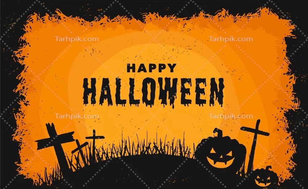 زمینه تزئینی هالووین به سبک فلت - گرافیک وکتور با جزئیات زیبا