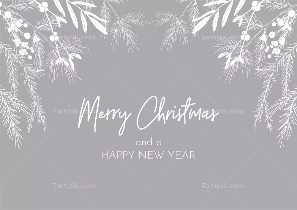 وکتور کارت پانچ و تزئینی دست‌کشیده با زمینه مناسب برای کریسمس