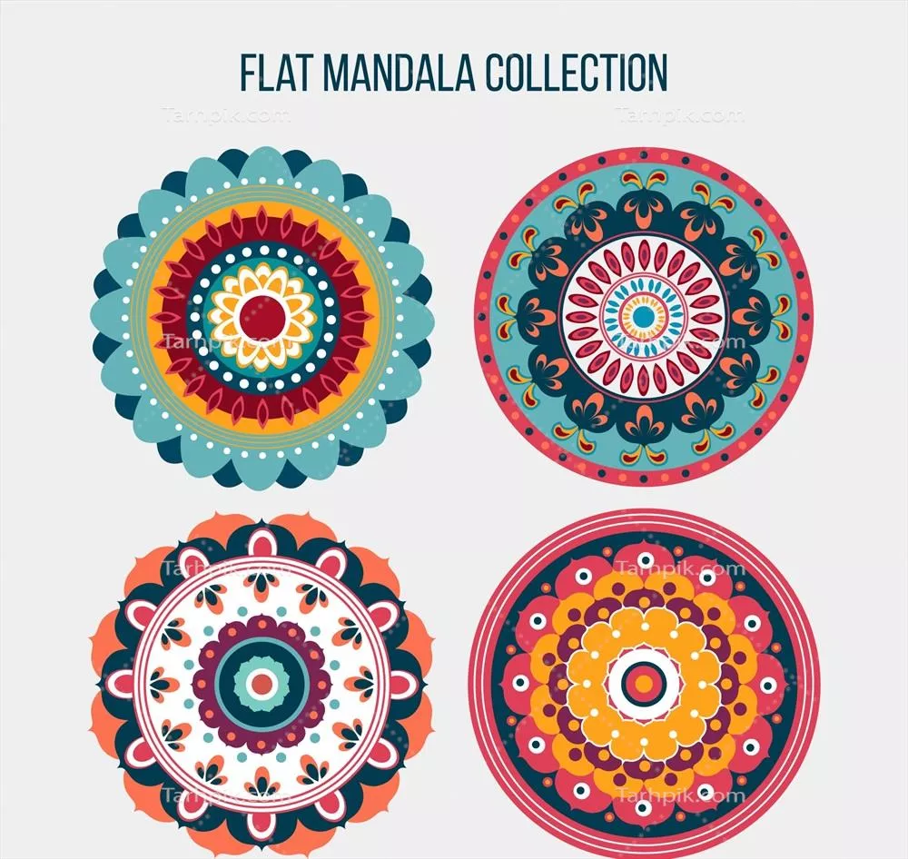 پسزمینه وکتوری تزئینی با طراحی ماندالاها و الگوهای هنری