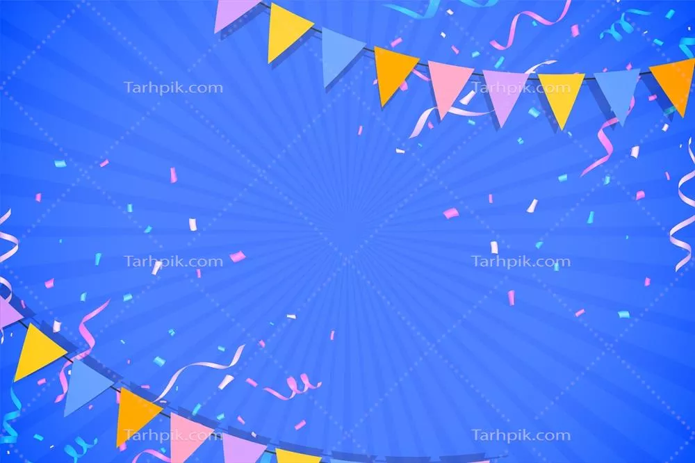 وکتور طرح پسزمینه پرچم زینتی برای جشن با طراحی کنفتی