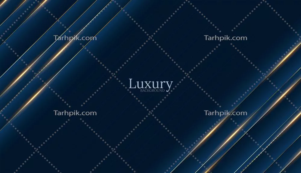 پسزمینه لوکس طلایی با رنگ آبی عمیق و طراحی وکتور