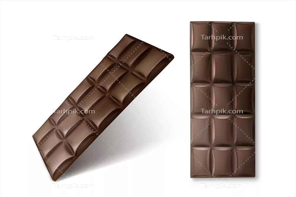 چیدمان وکتوری خوشمزه از شکلات بارها با طعمی لذیذ