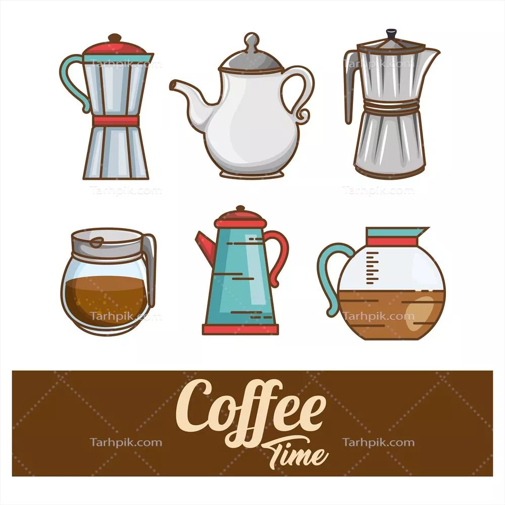 عناصر وکتوری زمان قهوه خوشمزه: طراحی‌های خاص و دلنشین