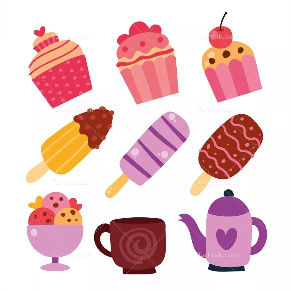 مجموعه عناصر بیابانی با طراحی وکتور برای استفاده در پروژه های گرافیکی