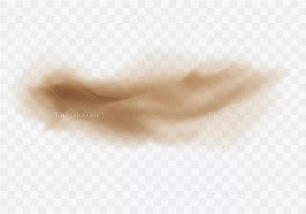 وکتور vector تصویر یک طوفان شنی قهوهای در کویر با ابرهای گرد و غبار شفاف