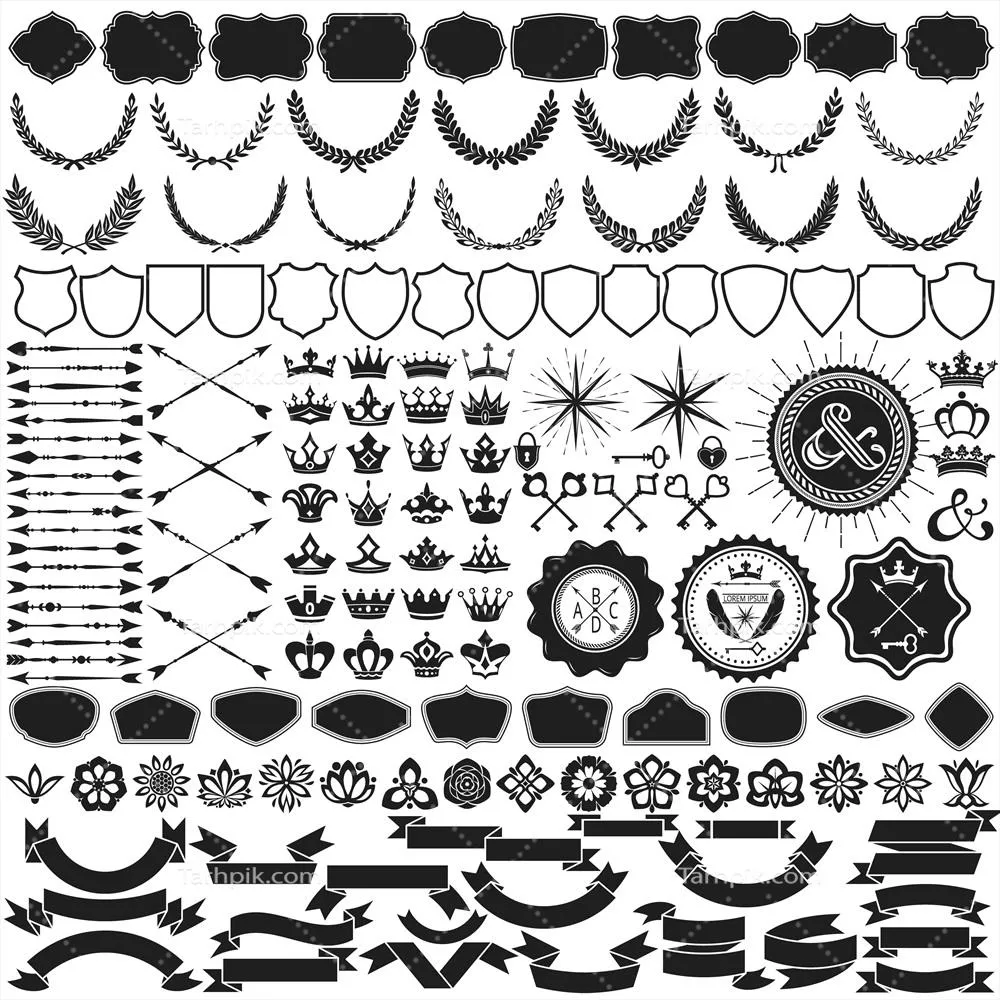 مجموعه عناصر طراحی: ساخت نشان های وکتوری برای خلاقیت خالص