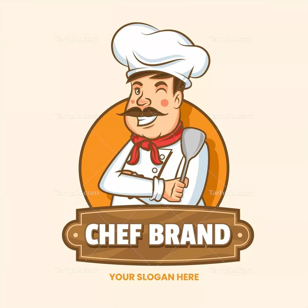 الگوی لوگوی سرآشپز دقیق و حرفه ای به صورت وکتور