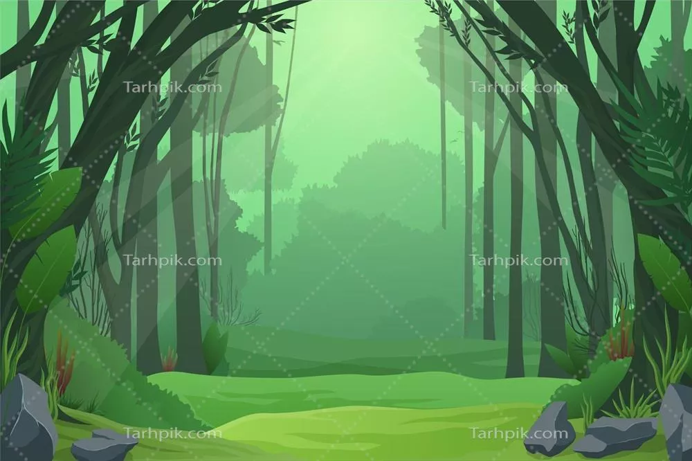 پسزمینه جنگلی و دقت بالا با طراحی وکتور برای پروژههای هنری
