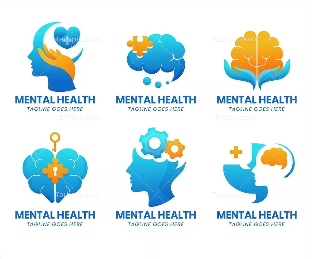 طراحی دقیق لوگوهای مرتبط با سلامت روان | وکتورهای حرفهای