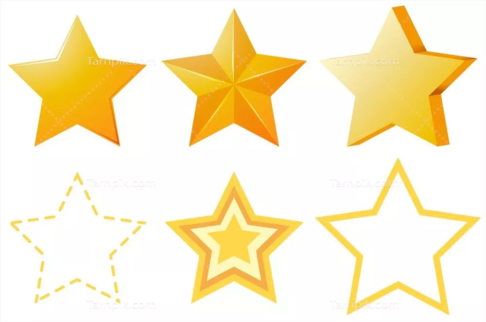وکتور طراحیهای متفاوت از ستارههای طلایی: الهام بخش برای هنر و دکوراسیون