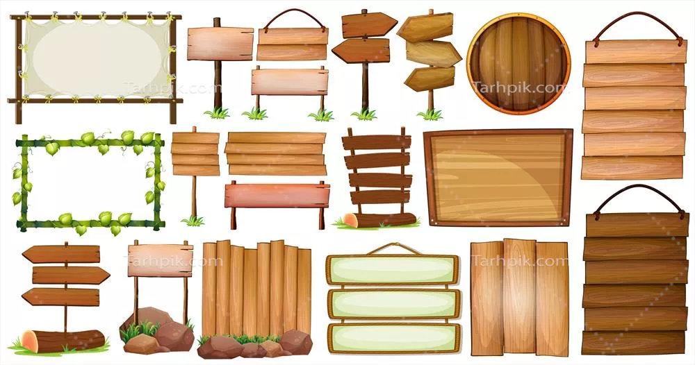 وکتور انواع مختلف طرحها و طراحیهای قابهای چوبی و تابلوها