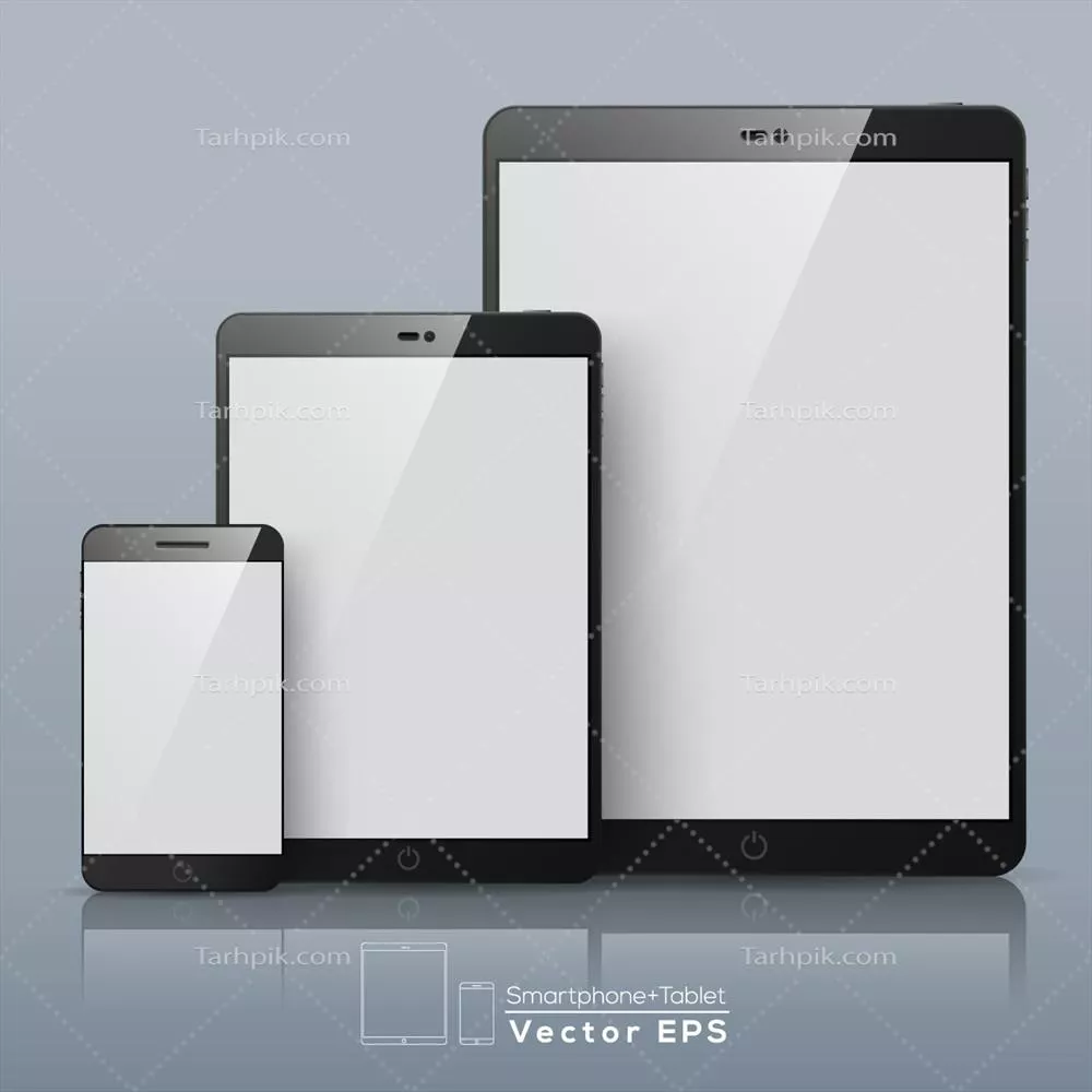 مجموعه ای از طراحی های وکتور دستگاه های مختلف با صفحه نمایش خالی