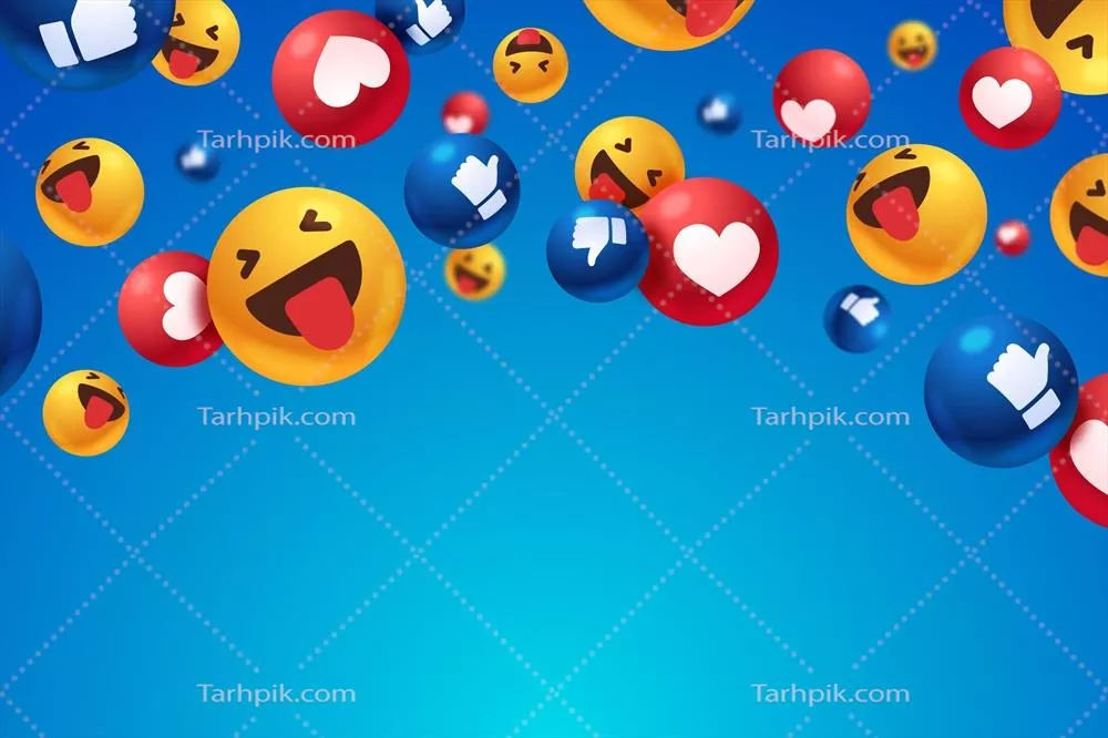واکنشهای مختلف بر روی پسزمینه فضای خالی به صورت وکتور