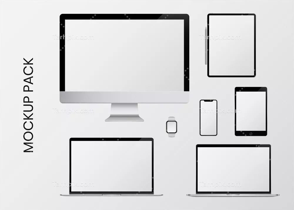 مجموعه موکاپ دستگاه دیجیتال وکتور - شامل ۵ طراحی منحصر به فرد و با کیفیت