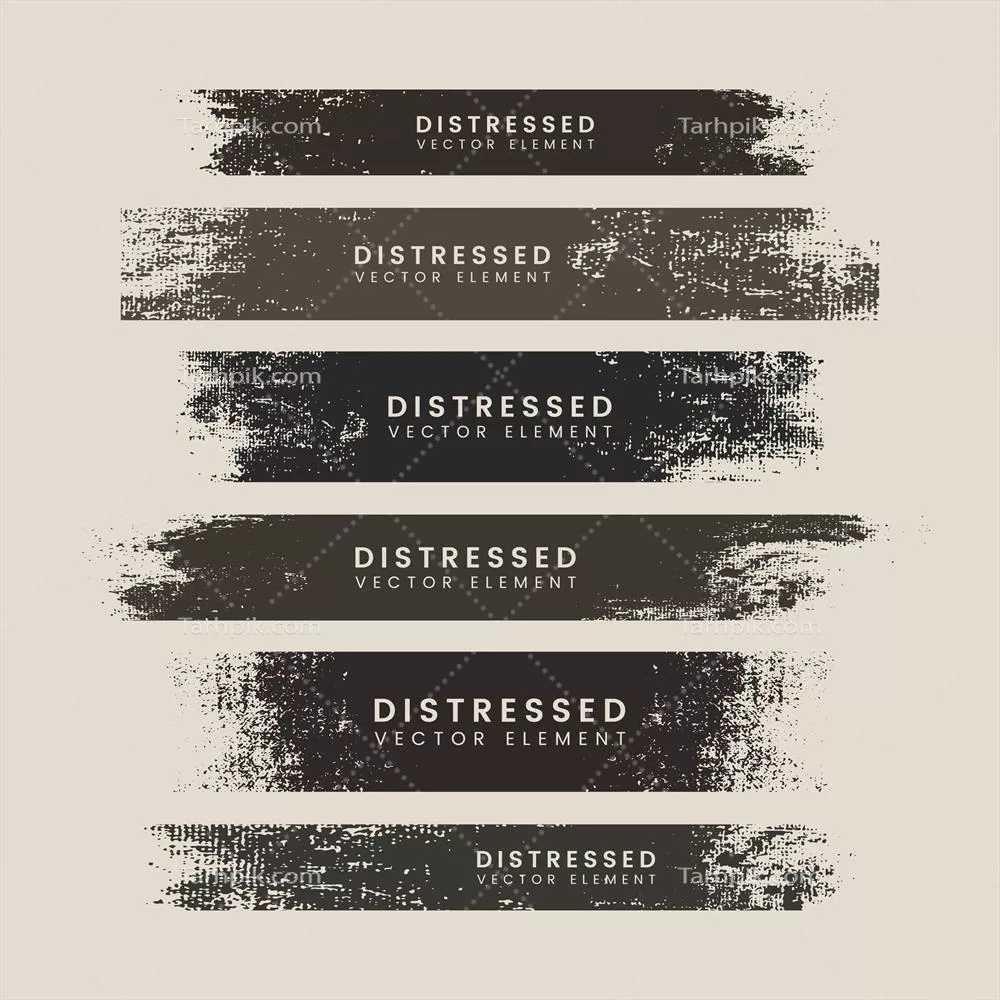 بنرهای وکتور با بافت و طراحی خطی آسیب دیده و فرسوده