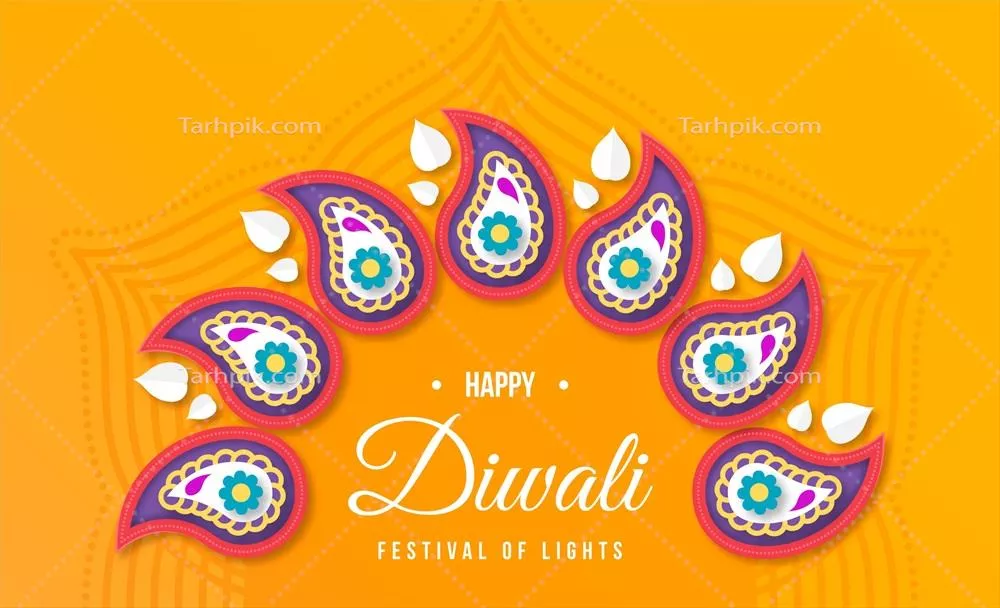 مفهوم دیوالی با پسزمینه سبک کاغذی و وکتورهای زیبا
