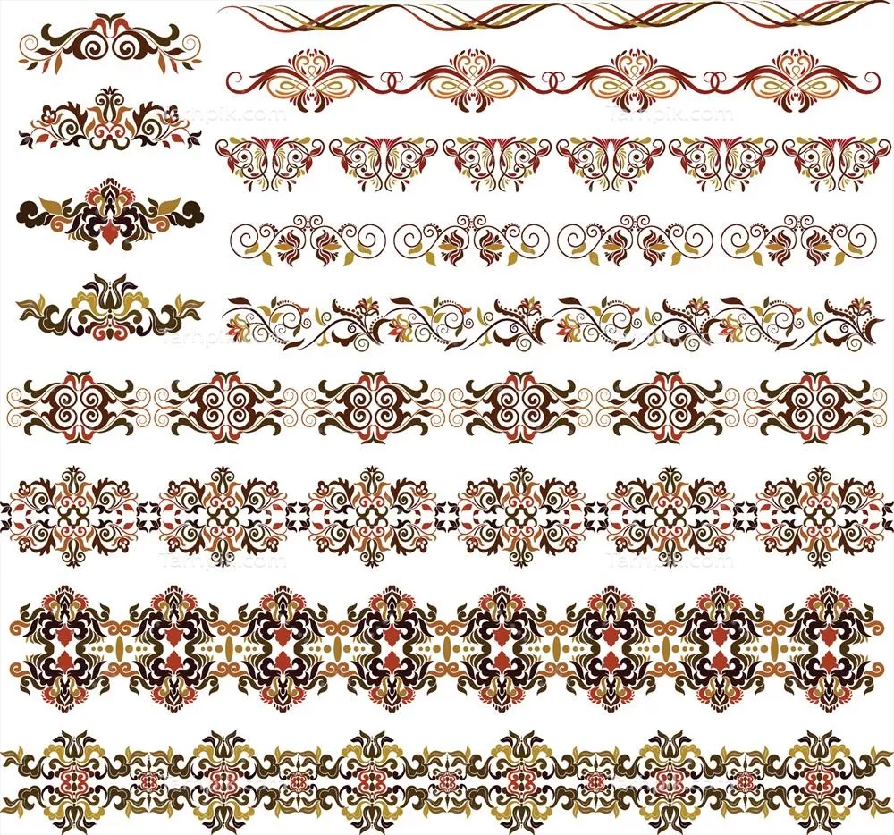 وکتور مجموعه عناصر طراحی مستندات با رنگ بندی های رنگارنگ و شیک