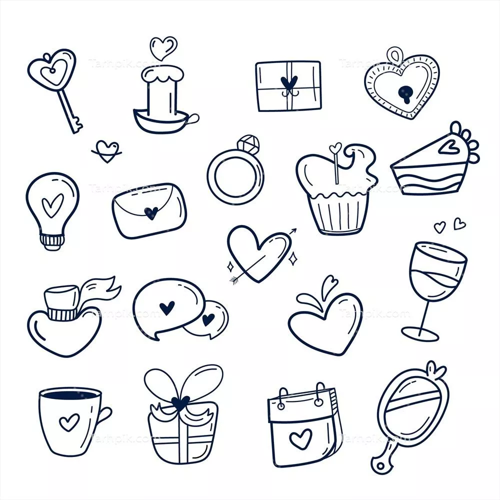 مجموعه عناصر وکتوری دودی برای روز ولنتاین - طراحی ویژه