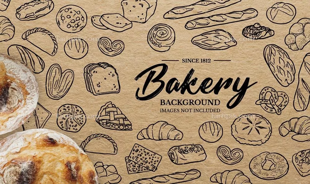 پسزمینه وکتور دکوری خمیری با طراحیهای نقاشی شده