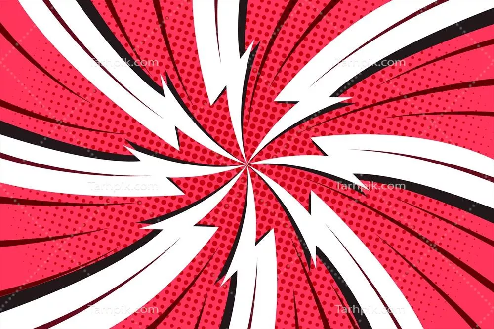 زمینه وکتوری نقطهدار با طراحی کمیک به رنگ قرمز و سفید