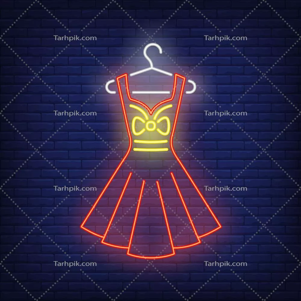 بند لباس با نور نئون: طراحی وکتور برای استفاده در تبلیغات