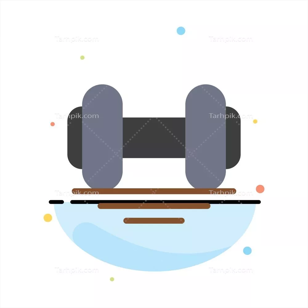 وکتور نماد رنگی انتزاعی دمبل برای تمرینات ورزشی در باشگاه بدنسازی