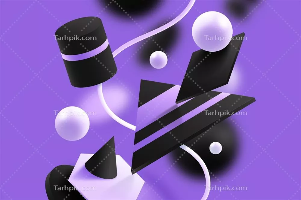 وکتور پسزمینهای سهبعدی با اشکال هندسی پویا و متنوع