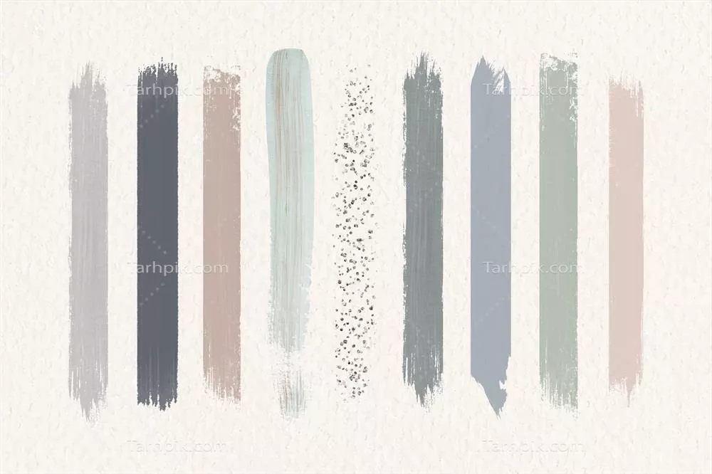 وکتور ضربههای قلممو به رنگهای زمین، طراحی طبیعی و هنری