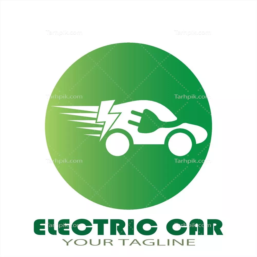وکتور آیکون لوگوی فناوری اتومبیل های سبز و برقی با طراحی نوآورانه