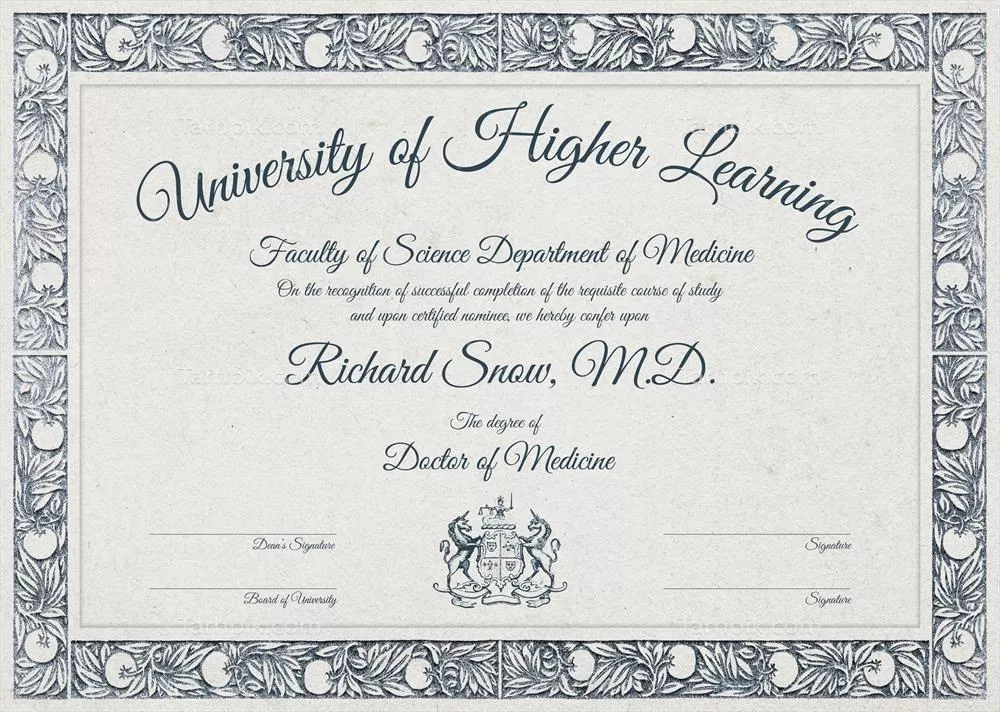 قالب گواهینامه قابل ویرایش با طراحی لوکس و گیاهی وکتور