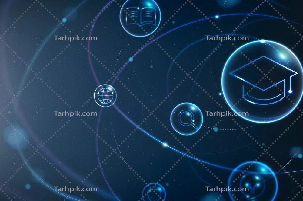 وکتور پیشرفتی در فناوری آموزشی: پسزمینهای دیجیتال و آیندهنگر با گرادیان آبی