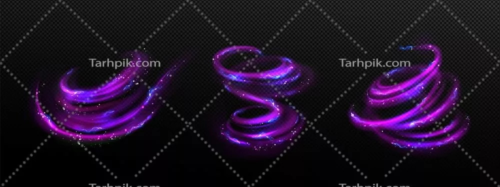طرح وکتور افکت نور نئون با خطوط چرخشی الکتریکی