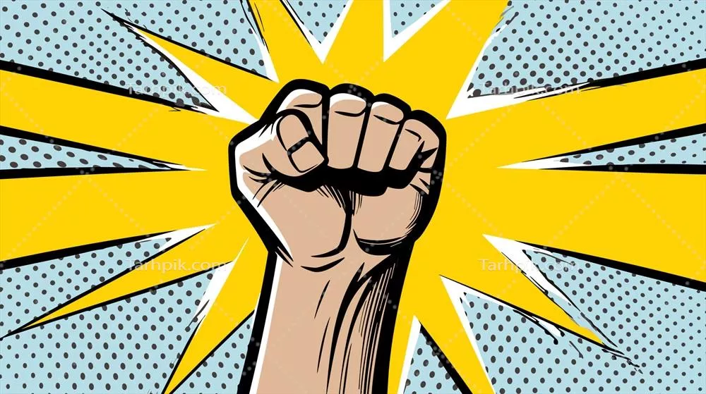 وکتور تصویر فوقالعاده و انرژیبخش از دستانی که رعد و برق را در دست دارند