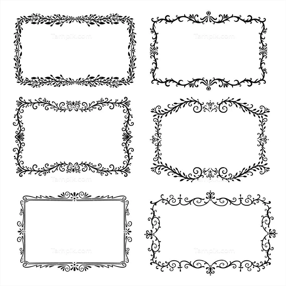 مجموعه فریمهای زینتی و شیک - وکتور شماره ۲