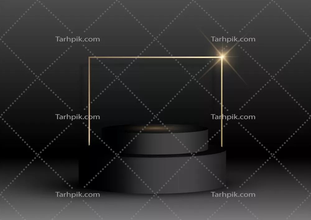 وکتور پس‌زمینه شیک برای نمایشگاهی با سکوهای مجلل و طراحی‌های خیره‌کننده