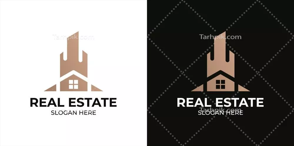 وکتور مجموعه لوگوهای طراحی شده برای املاک با ظاهری جذاب و شیک