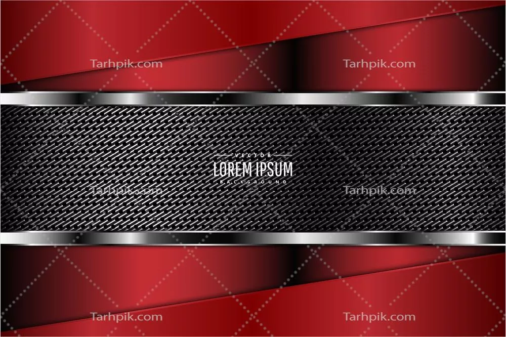 وکتور زمینه لوکس فلزی قرمز با مرزهای نقرهای براق و ظریف