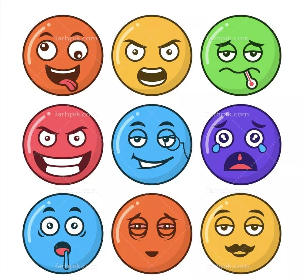 مجموعهای از ایموجیهای وکتور برای طراحی و ارتباطات دیجیتالی جالب