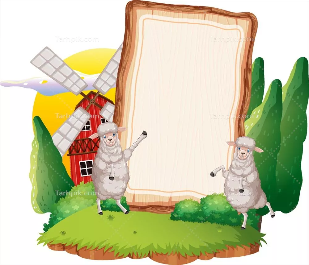 وکتور قالب بنر خالی با تصاویر حیوانات مزرعه برای استفاده در طراحی