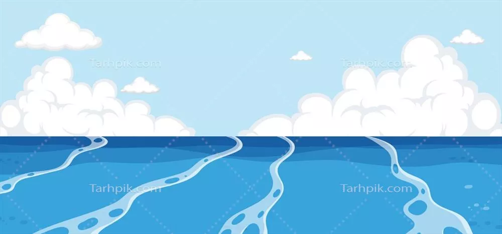 وکتور پس‌زمینه دریای خالی و اقیانوس در رنگ‌های آرامش‌بخش
