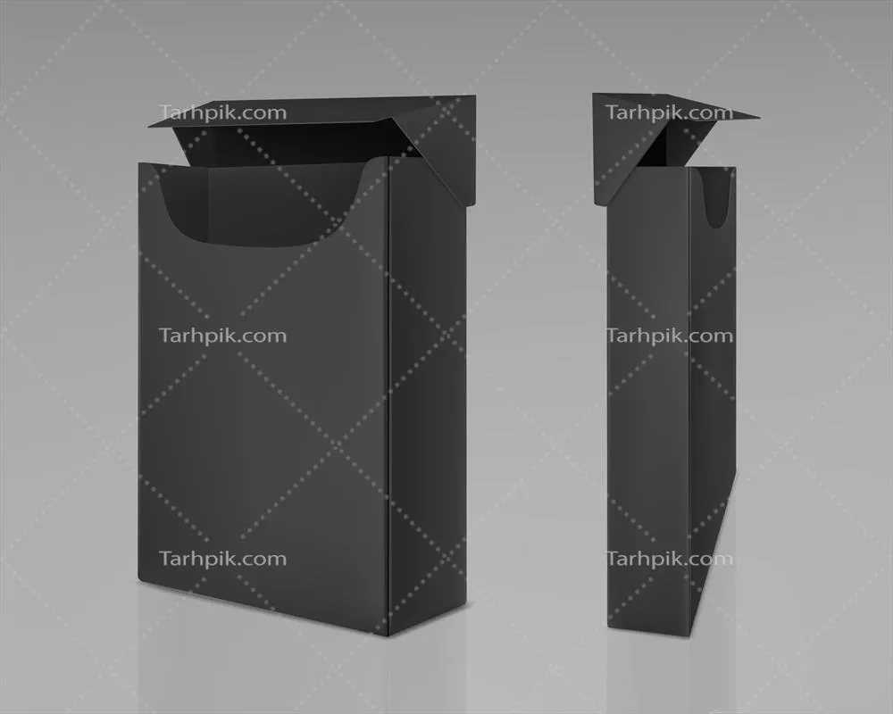 تصویر وکتوری از پاکت سیگارهای خالی و باریک رنگ مشکی