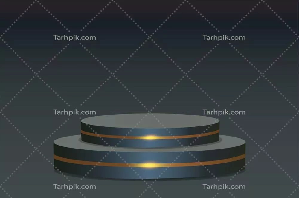 وکتور صحنه نمایش پایه یا پودیوم خالی بر روی پسزمینه سیاه