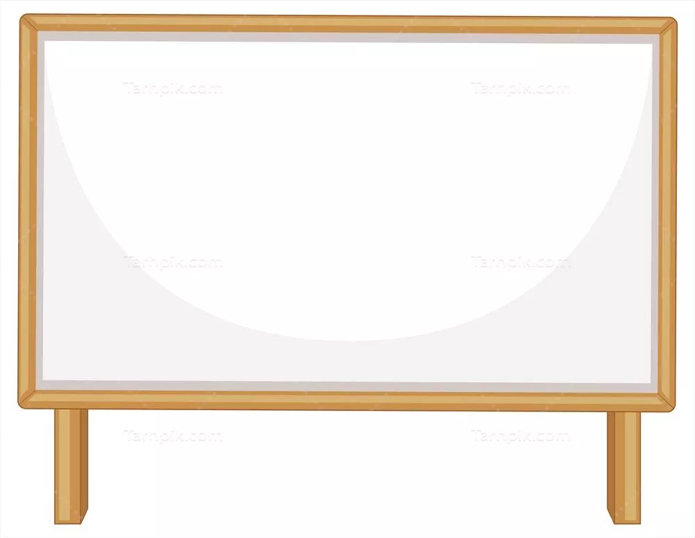 تابلوی چوبی خالی و بنر جداشده بر روی پس‌زمینه وکتور